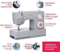 SINGER 6380 Heavy Duty Sewing Machine with Extension Table, Accessory Kit
