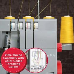 SINGER HD0450S Heavy Duty 2-3-4 Thread 1300 SPM High Speed Serger Machine