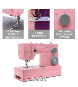 SINGER Heavy Duty Pink Electric Household Sewing Machine, Buttonhole, Adjustable