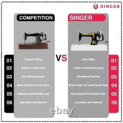 SINGER Solo Supreme Manual Sewing Machine Black Heavy Duty Cast Iron-FREE Cover