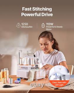 Serger Overlock Sewing Machine, 1250 Stitches per Minute, 2-3-5 Thread Capabilit