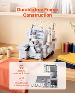 Serger Overlock Sewing Machine, 1250 Stitches per Minute, 2-3-5 Thread Capabilit