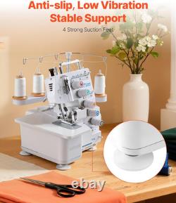Serger Overlock Sewing Machine, 1250 Stitches per Minute, 2-3-5 Thread Capabilit