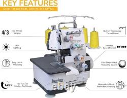 Serger Sewing Machine Heavy Duty Metal Frame 3-4 Thread Overlock