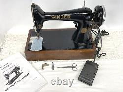 Serviced Rare 1911 Antique Vtg Singer 66 Sewing Machine Heavy Duty Leather Denim