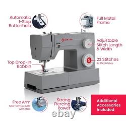 Sewing Machine Heavy Duty High Speed SINGER 4423 Grey w Accessories Accessory