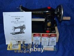 Singer 15-91 Hand Crank Sewing Machine Sew Heavy Material Serviced