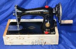 Singer 15-91 Hand Crank Sewing Machine Sew Heavy Material Serviced