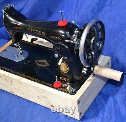 Singer 15-91 Hand Crank Sewing Machine Sew Heavy Material Serviced