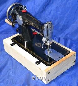 Singer 15-91 Hand Crank Sewing Machine Sew Heavy Material Serviced