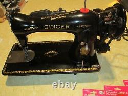 Singer-15-91 Heavy Duty Sewing Machine, Pot Motor, Foot Pedal, Extras, See Video