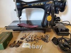 Singer 15-91 Heavy Duty Vintage Sewing Machine +attachments leather++ (k83-p2)