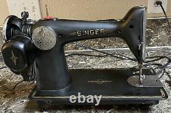Singer 201-2 Heavy Duty Vintage Sewing Machine 1937 Foot Pedal Works Tested Used