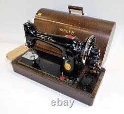 Singer 201k Heavy Duty Semi Industrial Sewing Machine Hand Cranked VGC