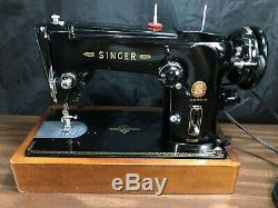 Singer 306M Made Italy Heavy Duty Sewing Machine Vintage Black Foot Pedal Tested