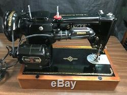 Singer 306M Made Italy Heavy Duty Sewing Machine Vintage Black Foot Pedal Tested