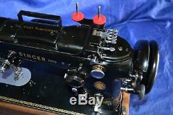 Singer 319w Zigzag Black Sewing Machine In Base Serviced Sew Heavy Materials