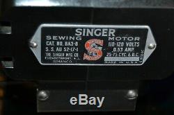 Singer 319w Zigzag Black Sewing Machine In Base Serviced Sew Heavy Materials