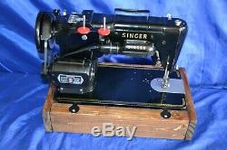 Singer 319w Zigzag Black Sewing Machine In Base Serviced Sew Heavy Materials