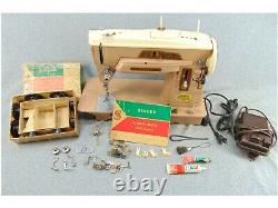 Singer 403a Slant-o-matic Sewing Machine Slant Needle Heavy Duty Fashion Disks