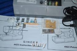 Singer 4423 Heavy Duty Used Sewing Machine Attachments Manual Serviced Sews Nice