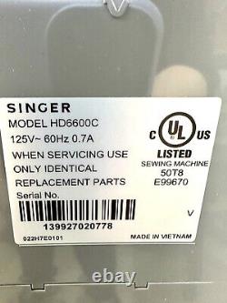 Singer 6600c Heavy Duty Computerized Sewing Machine Hd660c 230254-112