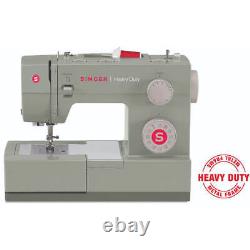 Singer Heavy Duty Sewing Machine 4452 Mechanical 110 Stitch Applications Gray