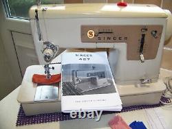 Superb Singer 427 Z/z Heavy Duty Sewing Machine, Instructions, Expertly Serviced
