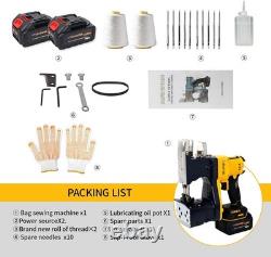 Upgraded Cordless Bag Sewing Machine 2X 4.0A Batteries Included