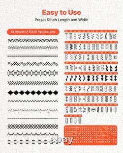 VEVOR Computerized Sewing Machine Digital Sewing Machine 200 Stitch Applications