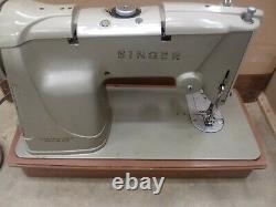 VINTAGE 1960s Singer 328K Heavy Duty Sewing Machine WithCase & Foot Pedal