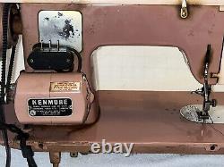 VINTAGE SEARS SEWING MACHINE PINK MODEL 35, 158.353 Kenmore Heavy Duty VIDEO