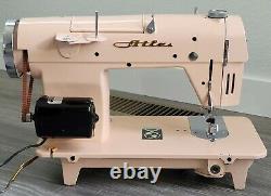 VTG Pink Altas Heavy Duty Zig-Zag Sewing Machine AZ-59 Works Clean