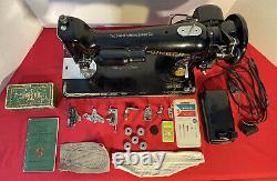 Vintage 1949 Singer 201-2 Heavy Duty Sewing Machine, Extras, SERVICED