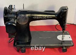 Vintage 1949 Singer 201-2 Heavy Duty Sewing Machine, Extras, SERVICED