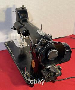 Vintage 1949 Singer 201-2 Heavy Duty Sewing Machine, Extras, SERVICED