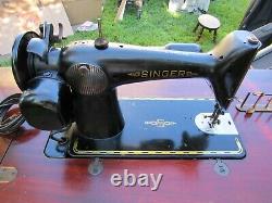 Vintage 1951 Singer 201-2 Direct Drive Heavy Duty Sewing Machine Denim Leather
