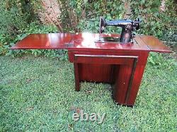 Vintage 1951 Singer 201-2 Direct Drive Heavy Duty Sewing Machine Denim Leather