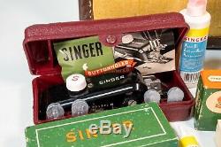 Vintage 1951 Singer 301A Slant Needle Heavy Duty Sewing Machine Black Beauty