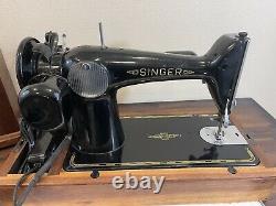 Vintage 1952 Singer 201-2 Direct Drive Heavy Duty Sewing Machine Denim Leather