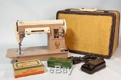 Vintage 1956 Singer 301A Sewing Machine Short Bed Heavy Duty Gear Drive Nice