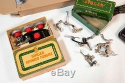Vintage 1956 Singer 301A Sewing Machine Short Bed Heavy Duty Gear Drive Nice