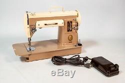 Vintage 1956 Singer 301A Sewing Machine Short Bed Heavy Duty Gear Drive Nice