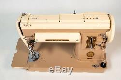 Vintage 1956 Singer 301A Sewing Machine Short Bed Heavy Duty Gear Drive Nice