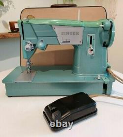 Vintage Green Singer 327k Heavy Duty Zigzag Sewing Machine Leather, Upholstery
