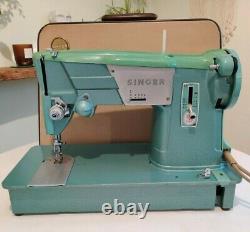 Vintage Green Singer 327k Heavy Duty Zigzag Sewing Machine Leather, Upholstery