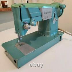 Vintage Green Singer 327k Heavy Duty Zigzag Sewing Machine Leather, Upholstery