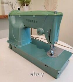 Vintage Green Singer 327k Heavy Duty Zigzag Sewing Machine Leather, Upholstery