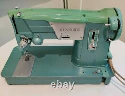 Vintage Green Singer 327k Heavy Duty Zigzag Sewing Machine Leather, Upholstery