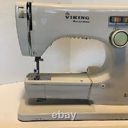 Vintage HUSQVARNA VIKING 6020 Sewing Machine Heavy Duty with Extension Table